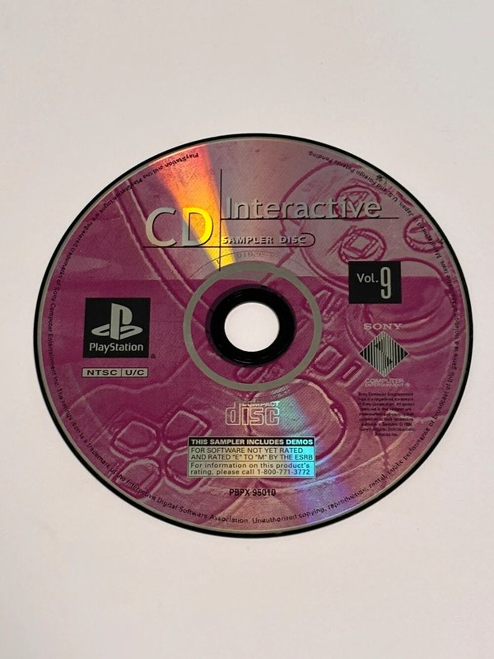 1998 Playstation 1 CD Interactive Sampler Disc Vol.9 Crash Spyro Tomb Raider